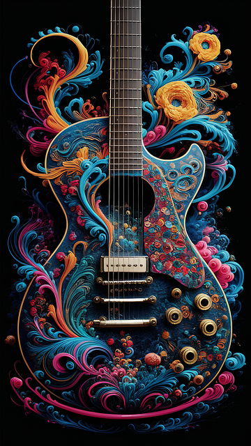 Free guitar nature music illustration