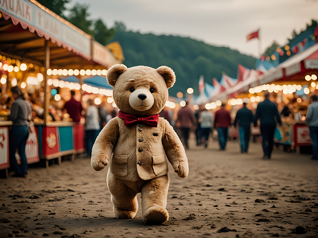 Download free HD stock image of Ai Generated Teddy Free ai generated teddy stroll illustration