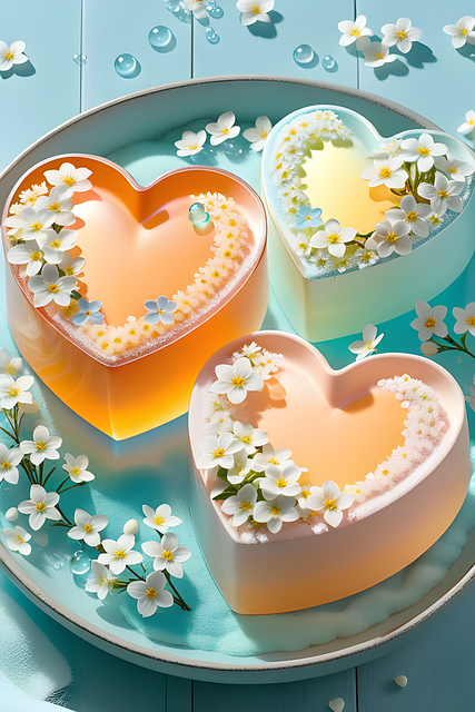 Free ai generated hearts soap illustration