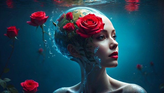 Download free HD stock image of Ai Generated Woman Free ai generated woman rose illustration