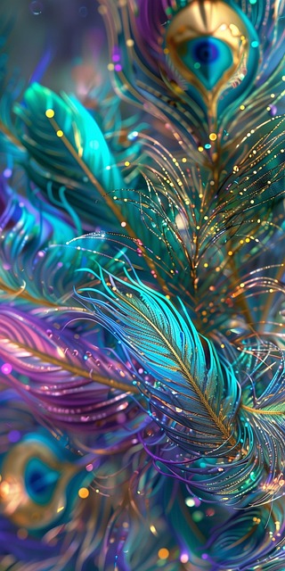Free ai generated feathers sparkles illustration