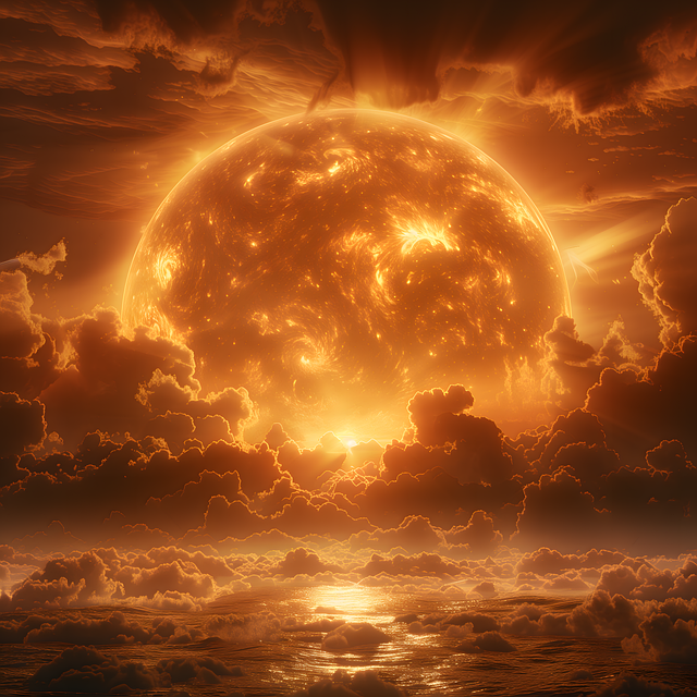 Free ai generated sun distant illustration