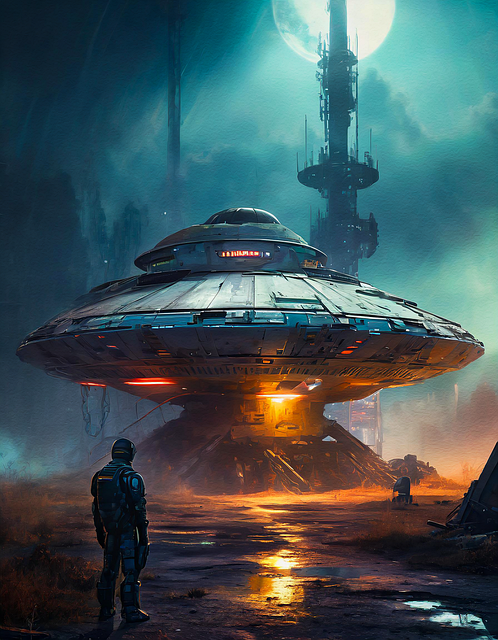 Free ai generated spaceship sci-fi illustration