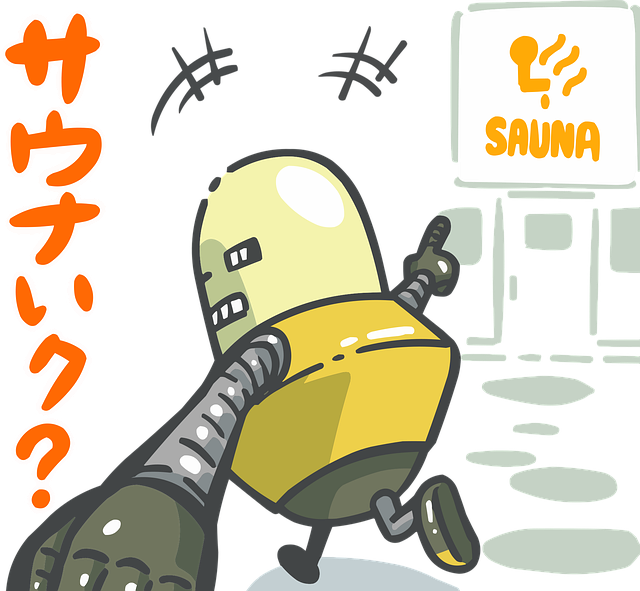 Free startup robo sauna go to the sauna illustration