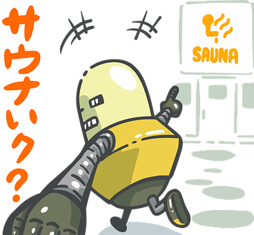Startup-Robo, Sauna, In Die Sauna Gehen
