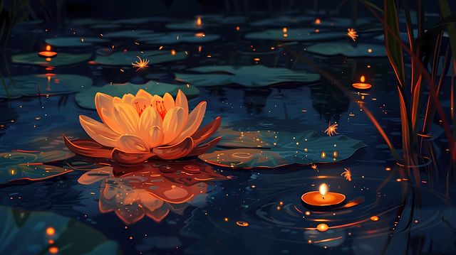 Free lotus blossom meditation illustration