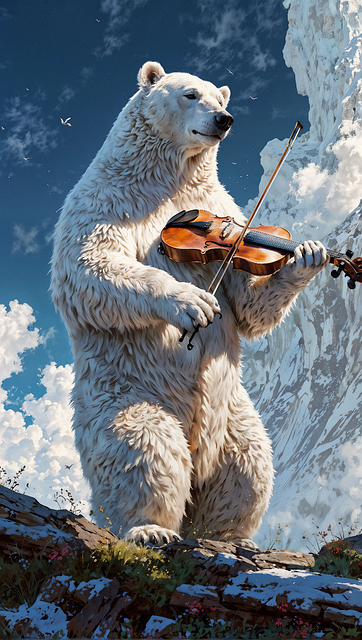 Free animal music polar bear illustration