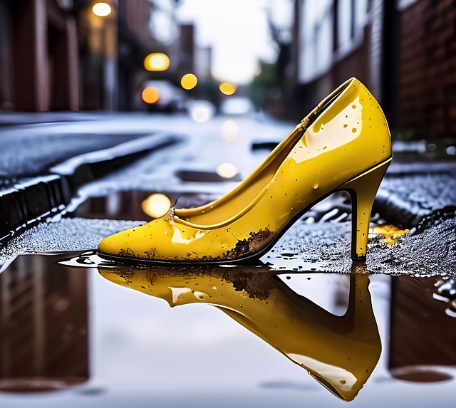 Free shoe yellow rain illustration