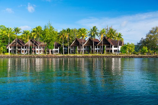 Palmen, Tropen, Natur, Meer, Hotel
