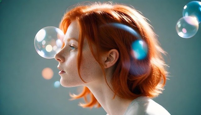 Free soap bubbles beauty woman illustration