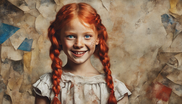 Free ai generated girl freckles illustration