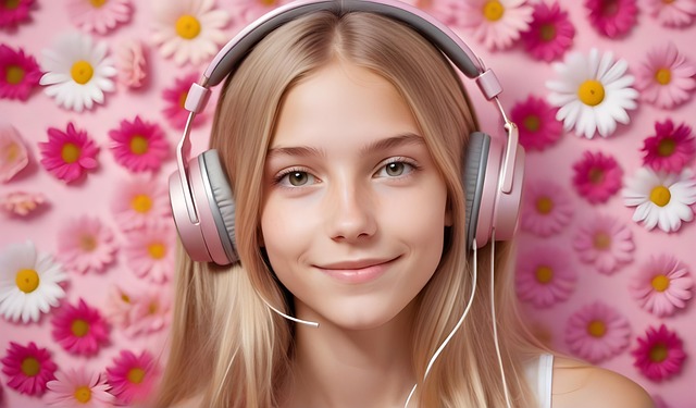 Free headphones music teenager illustration