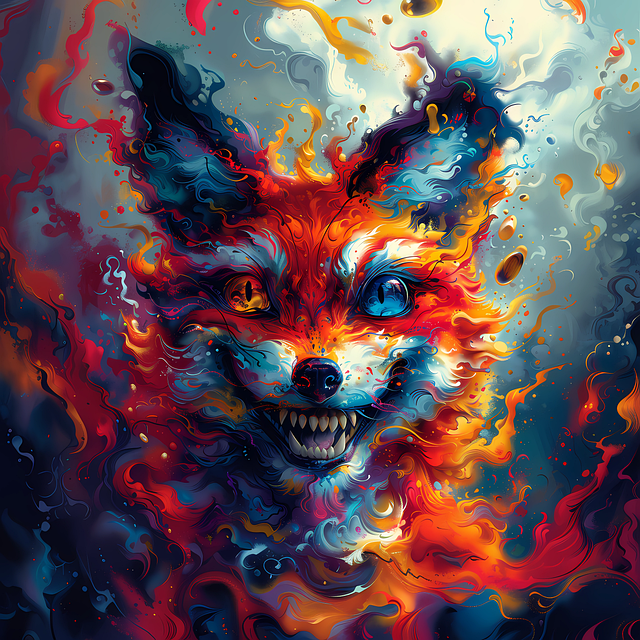 Free ai generated fox predator illustration