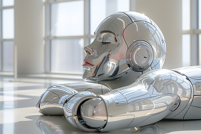 Free humanoid robot woman illustration