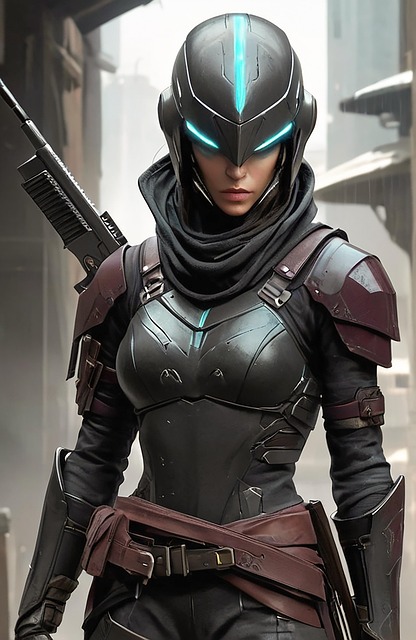 Free ai generated woman armor illustration