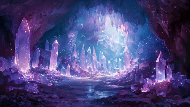 Free cave crystal purple illustration