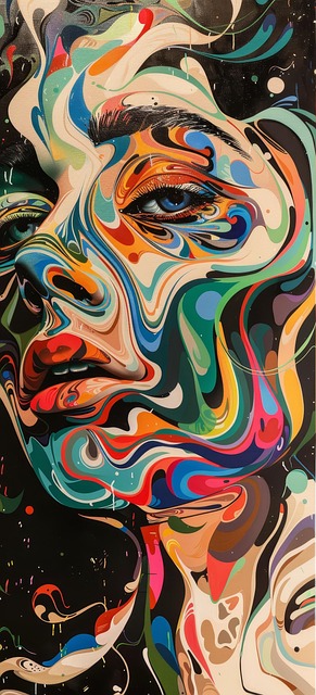 Free ai generated face abstract illustration