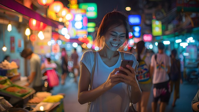Ai Generiert, Frau, Lachen, Smartphone