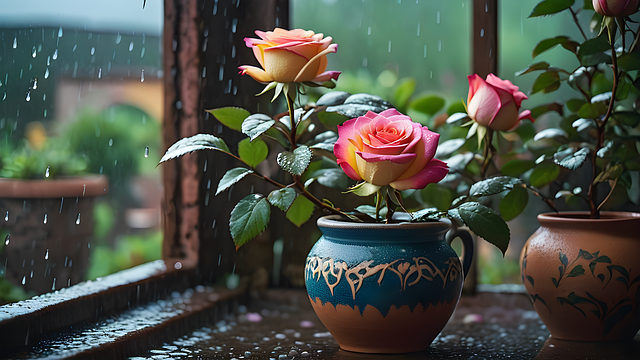 Free ai generated roses flowers illustration