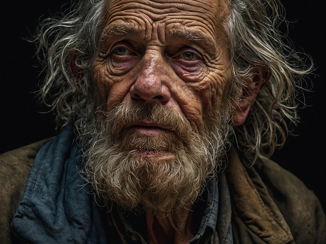 Free ai generated man homeless illustration