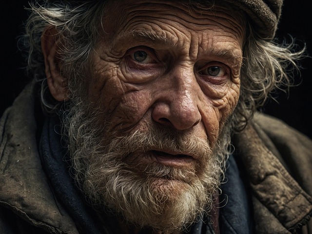 Free ai generated man homeless illustration