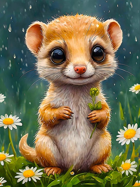 Free ai generated ferret rodent illustration