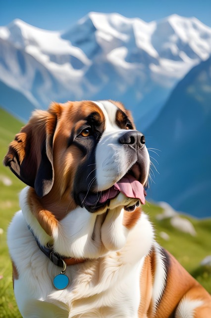 Download free HD stock image of Ai Generated Dog Free ai generated dog st bernard illustration
