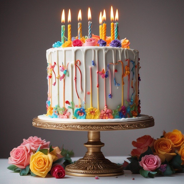 Free ai generated cake candles illustration