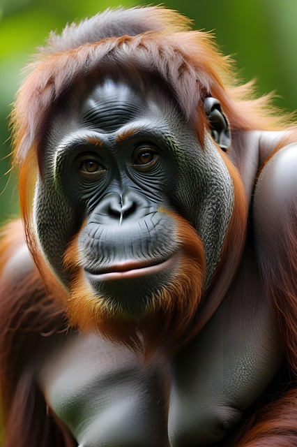Free ai generated orangutan great ape illustration