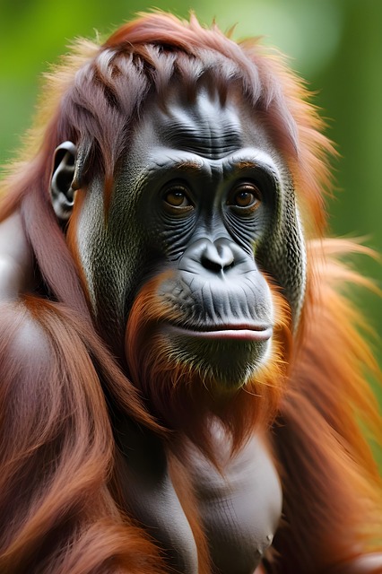 Free ai generated orangutan great ape illustration