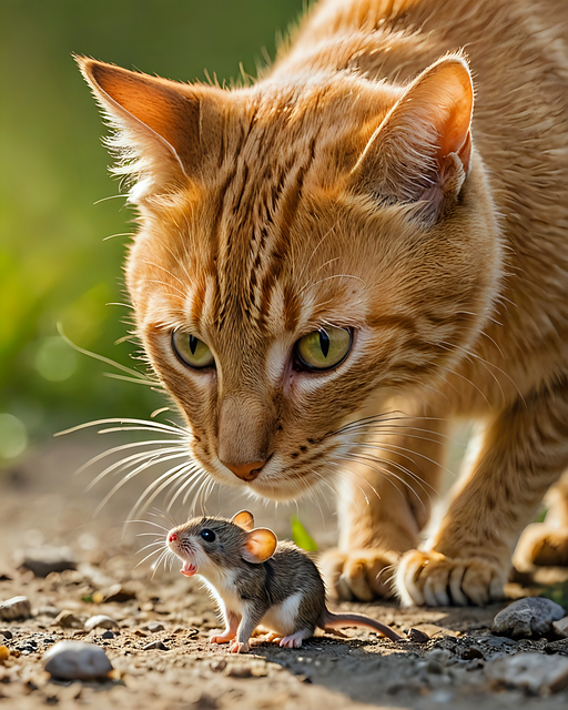 Free ai generated cat mouse illustration