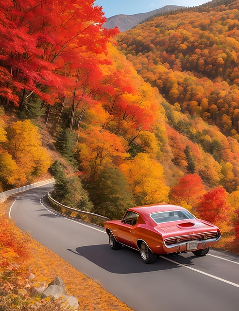 Ai Generiert, Wagen, Herbst, Fahrzeug