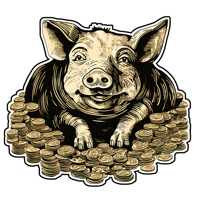 Free ai generated pig money illustration