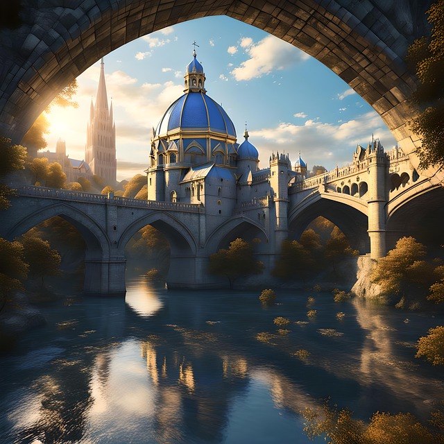 Free temple city building illustration