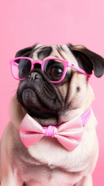 Free dog pug sunglasses illustration