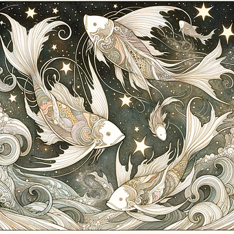 Peşte, Natura, Ilust, Art Nouveau, Retro