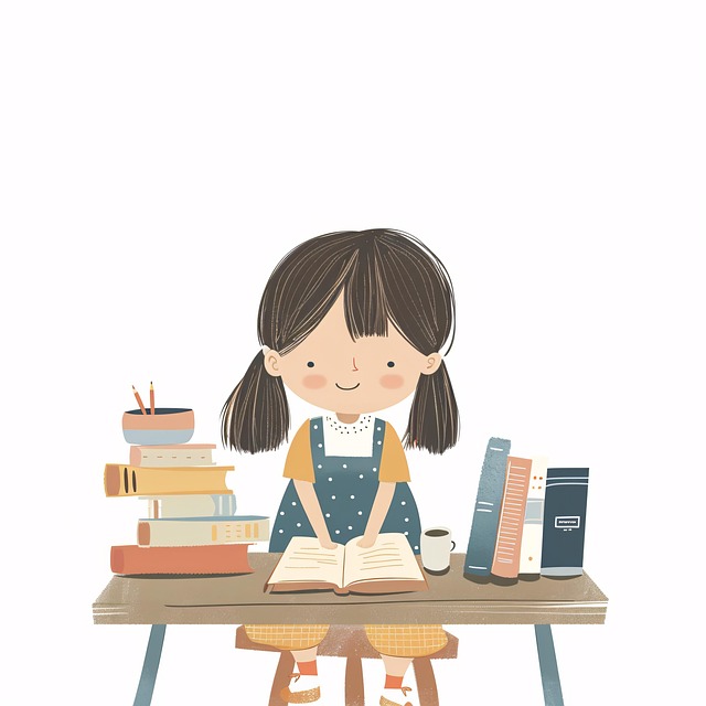 Free ai generated child reading illustration