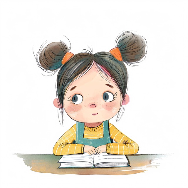 Free ai generated child reading illustration