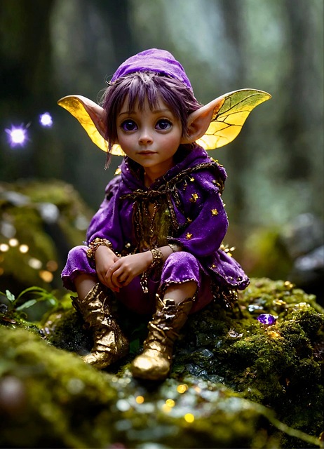 Free child elf fairy illustration