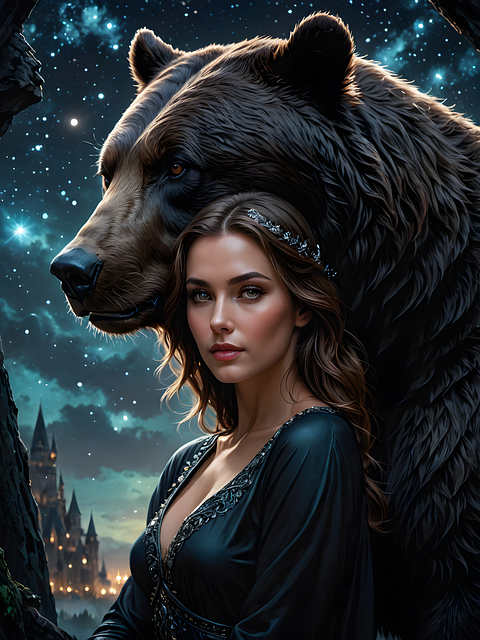 Free bear fantasy shifter illustration