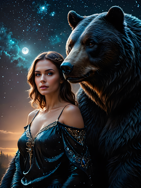 Free bear fantasy shifter illustration