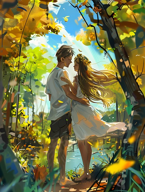 Free ai generated couple love illustration