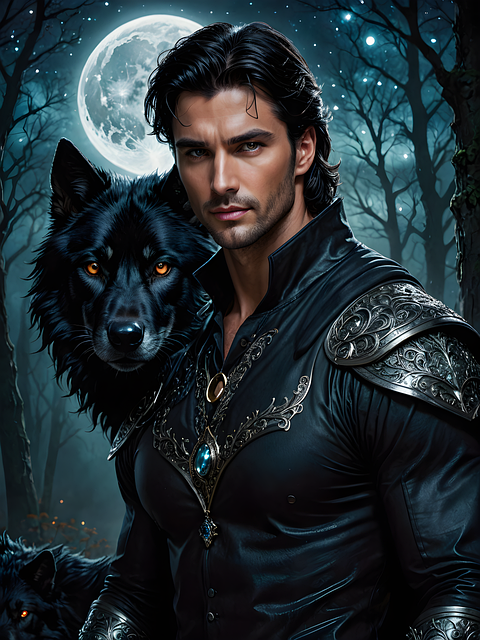 Free wolf man fantasy illustration