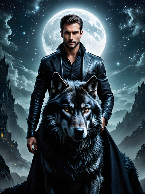 Free wolf man fantasy illustration