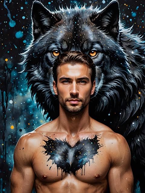 Free wolf man fantasy illustration