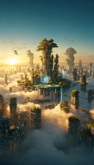 Free ai generated islands floating illustration