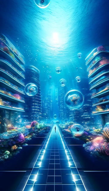 Free ai generated underwater city illustration