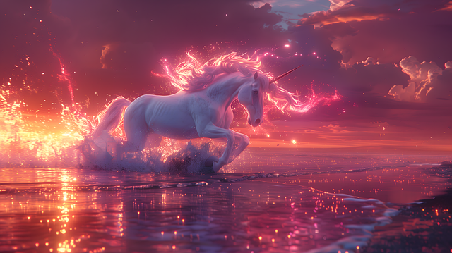 Free unicorn horse fantasy illustration