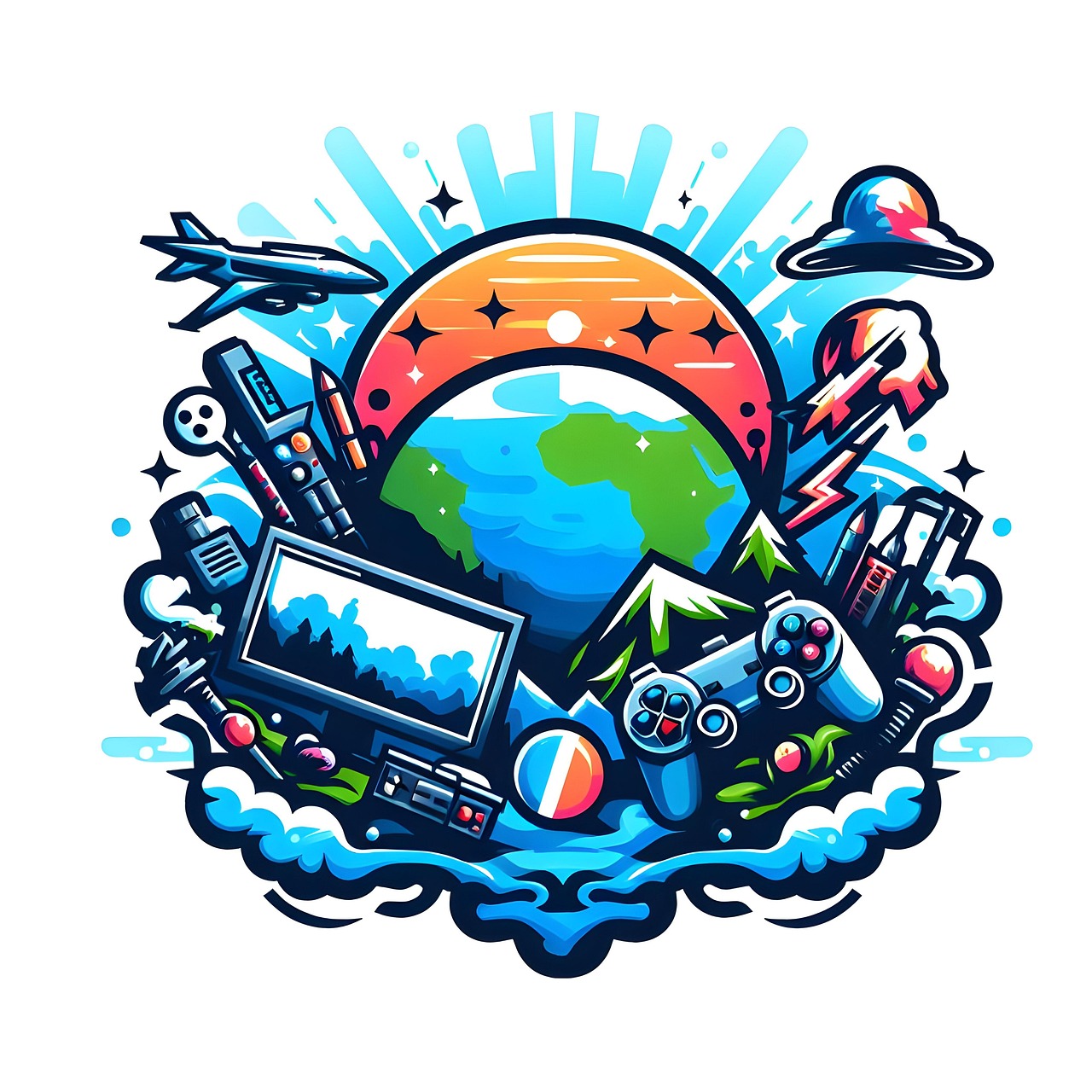 Download ai generated gaming logo royalty free stock illustration