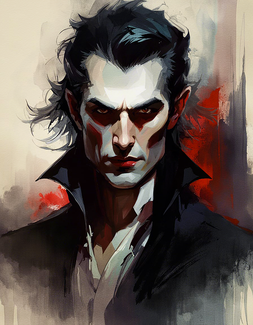 Free ai generated man vampire illustration